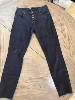 Kut from the Kloth Black High-Rise Button-Fly Jeans